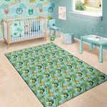 Watercolor Kiwi And Avocado Print Area Rug