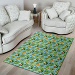 Watercolor Kiwi And Avocado Print Area Rug