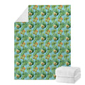 Watercolor Kiwi And Avocado Print Blanket