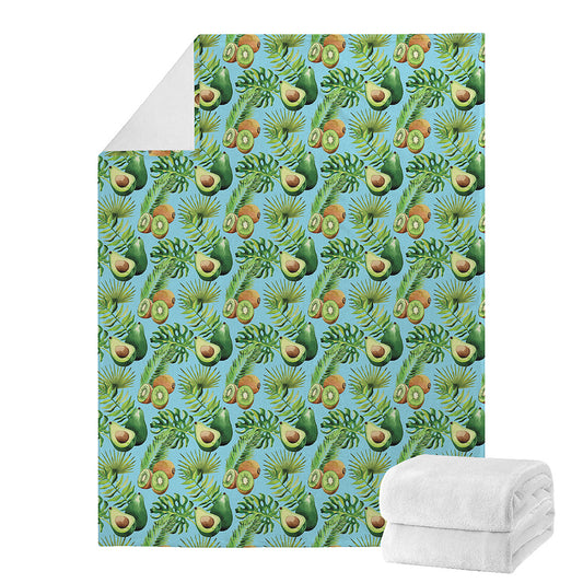 Watercolor Kiwi And Avocado Print Blanket
