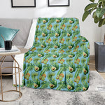 Watercolor Kiwi And Avocado Print Blanket