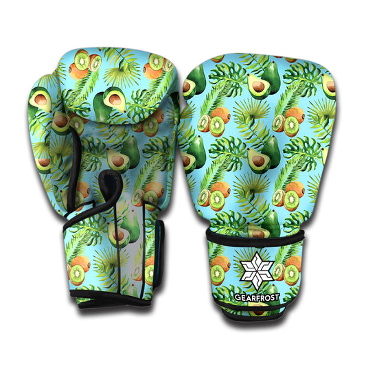 Watercolor Kiwi And Avocado Print Boxing Gloves