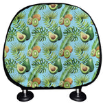 Watercolor Kiwi And Avocado Print Car Headrest Covers