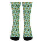 Watercolor Kiwi And Avocado Print Crew Socks