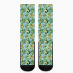 Watercolor Kiwi And Avocado Print Crew Socks
