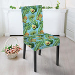 Watercolor Kiwi And Avocado Print Dining Chair Slipcover