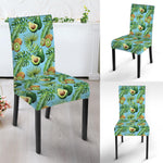 Watercolor Kiwi And Avocado Print Dining Chair Slipcover