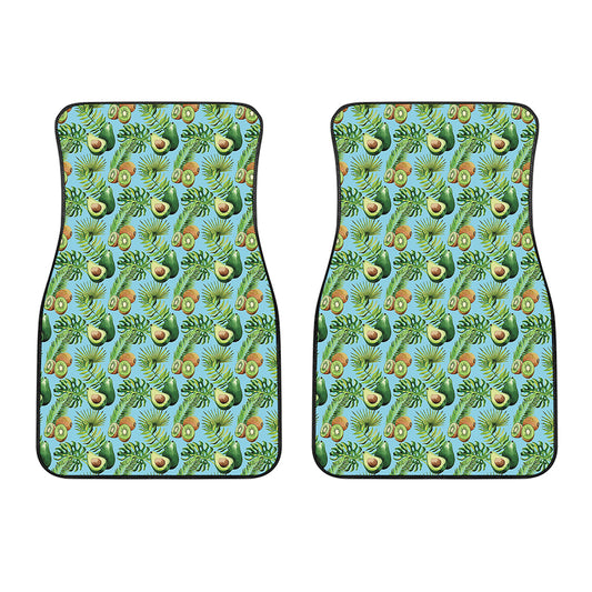 Watercolor Kiwi And Avocado Print Front Car Floor Mats