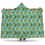 Watercolor Kiwi And Avocado Print Hooded Blanket