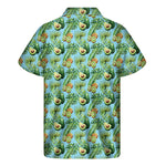 Watercolor Kiwi And Avocado Print Men's Short Sleeve Shirt