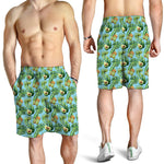 Watercolor Kiwi And Avocado Print Men's Shorts