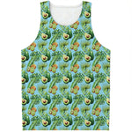 Watercolor Kiwi And Avocado Print Men's Tank Top