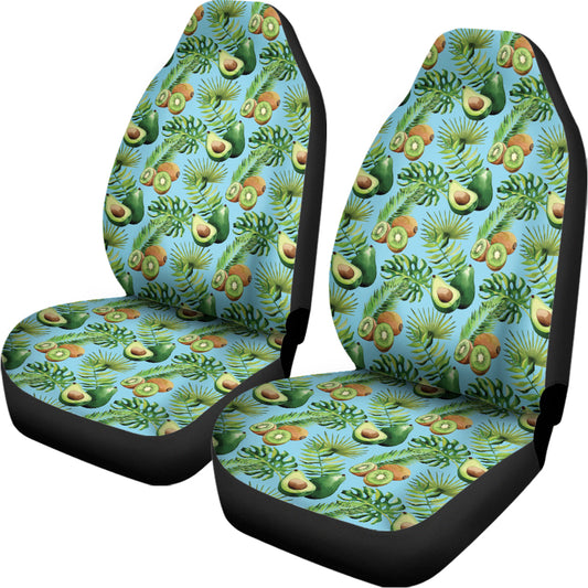 Watercolor Kiwi And Avocado Print Universal Fit Car Seat Covers