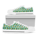 Watercolor Kiwi And Avocado Print White Low Top Shoes