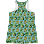 Watercolor Kiwi And Avocado Print Women's Racerback Tank Top