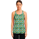 Watercolor Kiwi And Avocado Print Women's Racerback Tank Top