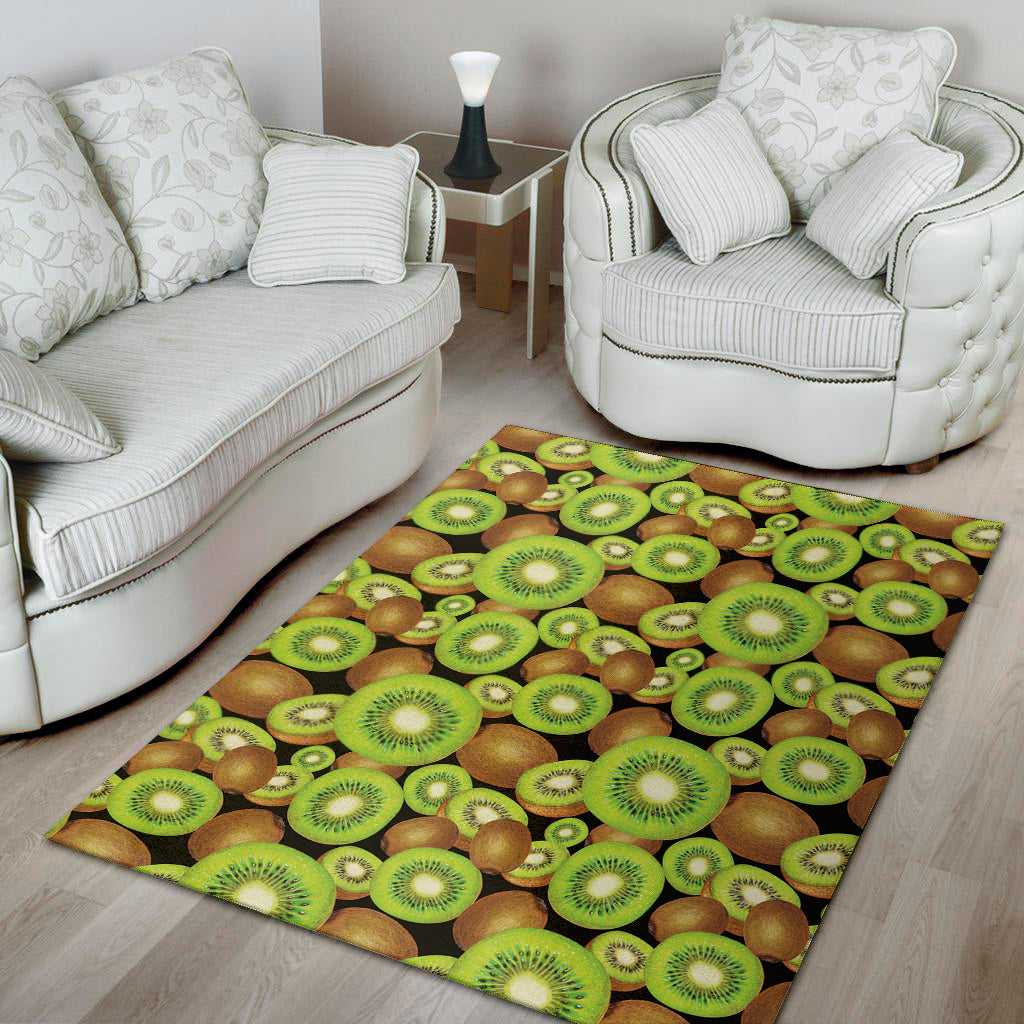 Watercolor Kiwi Pattern Print Area Rug