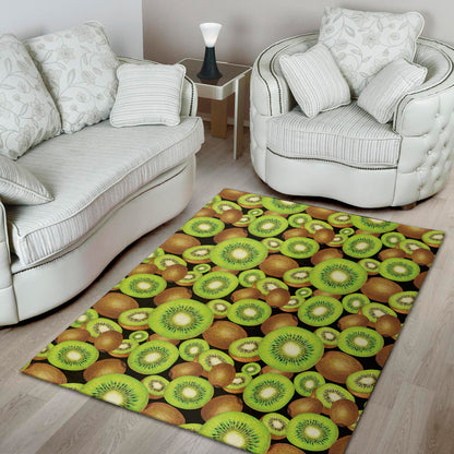 Watercolor Kiwi Pattern Print Area Rug