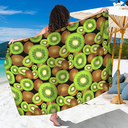 Watercolor Kiwi Pattern Print Beach Sarong Wrap