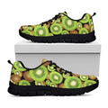Watercolor Kiwi Pattern Print Black Running Shoes