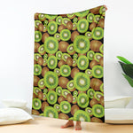 Watercolor Kiwi Pattern Print Blanket