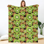 Watercolor Kiwi Pattern Print Blanket
