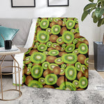 Watercolor Kiwi Pattern Print Blanket