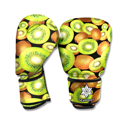Watercolor Kiwi Pattern Print Boxing Gloves