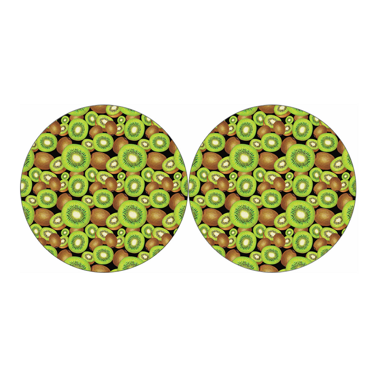 Watercolor Kiwi Pattern Print Car Coasters