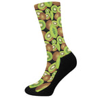 Watercolor Kiwi Pattern Print Crew Socks