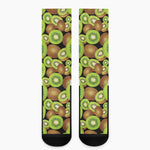 Watercolor Kiwi Pattern Print Crew Socks