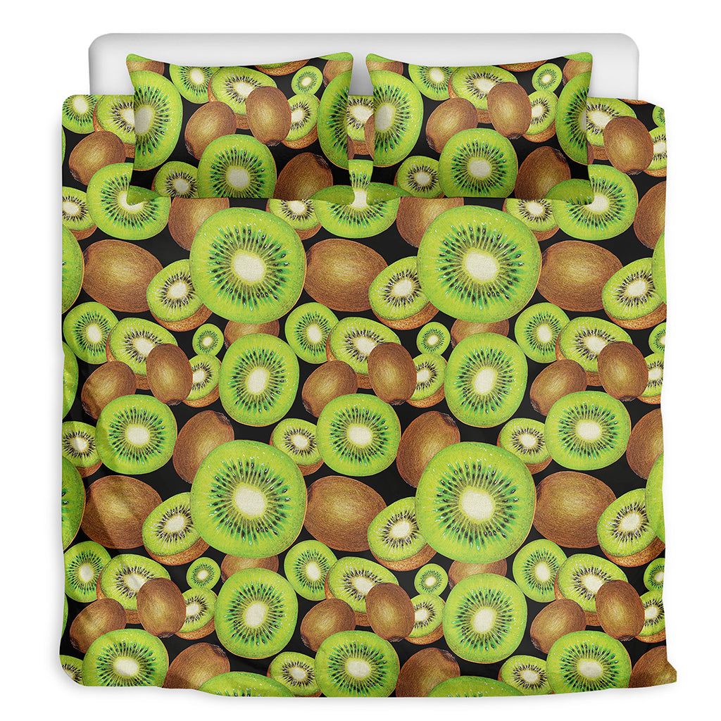 Watercolor Kiwi Pattern Print Duvet Cover Bedding Set