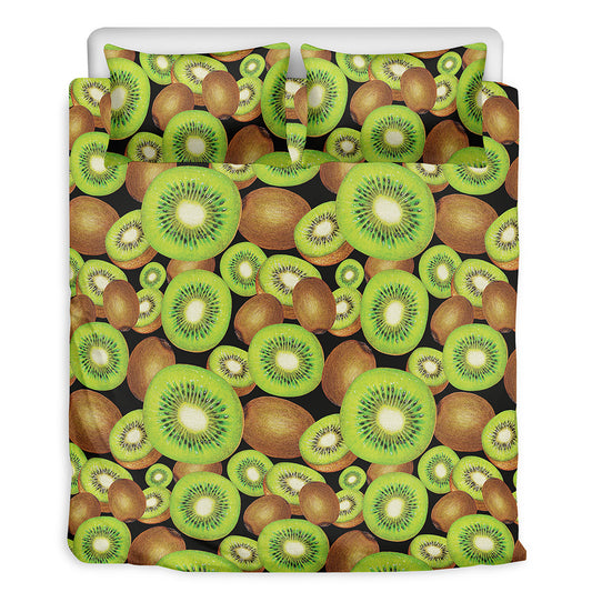Watercolor Kiwi Pattern Print Duvet Cover Bedding Set