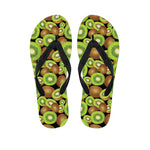 Watercolor Kiwi Pattern Print Flip Flops