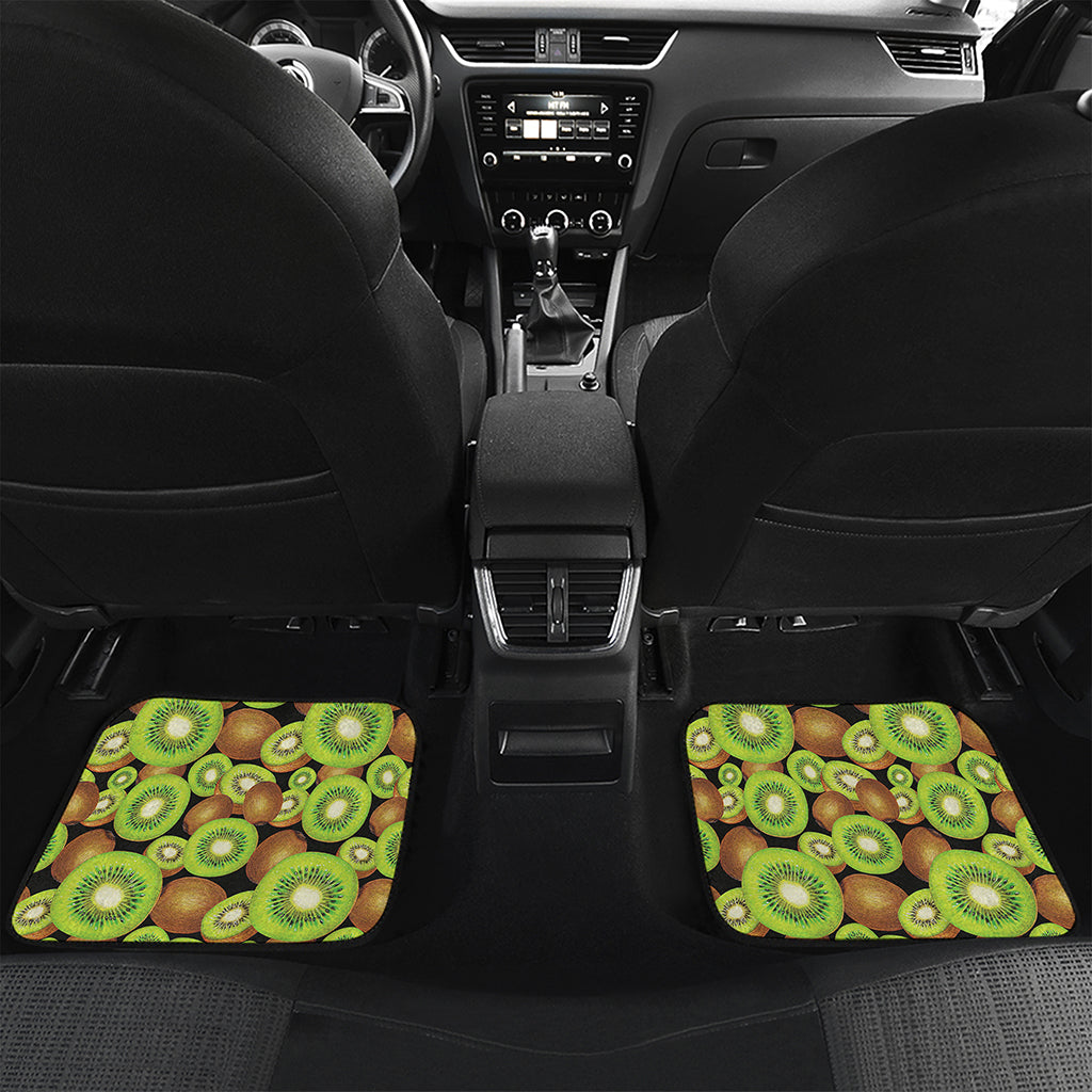 Watercolor Kiwi Pattern Print Front and Back Car Floor Mats