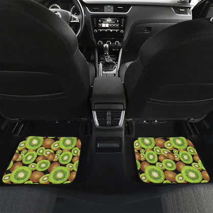 Watercolor Kiwi Pattern Print Front and Back Car Floor Mats