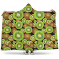 Watercolor Kiwi Pattern Print Hooded Blanket