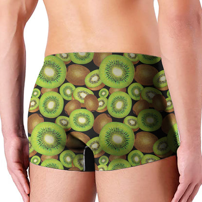 Watercolor Kiwi Pattern Print Men's Boxer Briefs