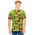Watercolor Kiwi Pattern Print Men's T-Shirt