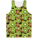 Watercolor Kiwi Pattern Print Men's Tank Top