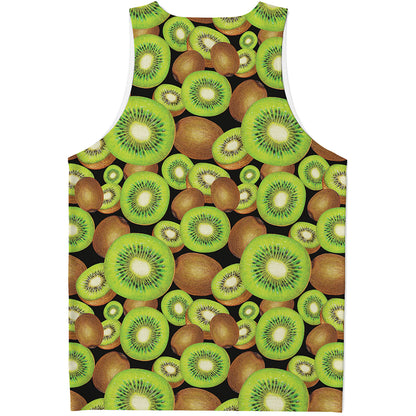 Watercolor Kiwi Pattern Print Men's Tank Top