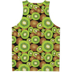 Watercolor Kiwi Pattern Print Men's Tank Top