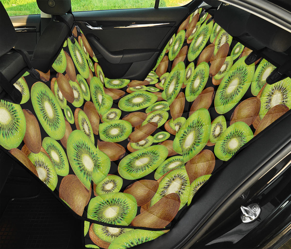 Watercolor Kiwi Pattern Print Pet Car Back Seat Cover