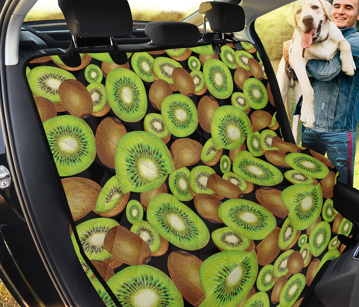 Watercolor Kiwi Pattern Print Pet Car Back Seat Cover