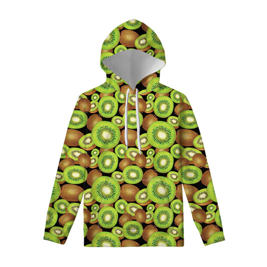 Watercolor Kiwi Pattern Print Pullover Hoodie