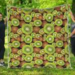 Watercolor Kiwi Pattern Print Quilt