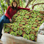 Watercolor Kiwi Pattern Print Quilt