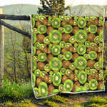 Watercolor Kiwi Pattern Print Quilt
