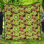 Watercolor Kiwi Pattern Print Quilt
