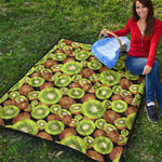 Watercolor Kiwi Pattern Print Quilt
